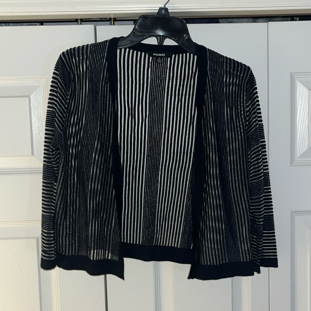 Navy and Silver stripped Cardigan